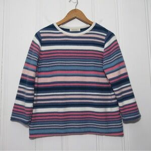 WoolOvers Multi Stripe Cotton Sweater Size Medium
